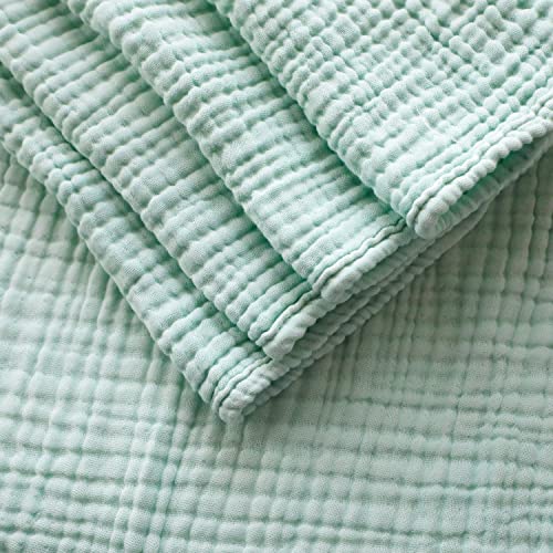 Mint Alley Cotton Muslin Blanket 59 x 78 Inch 4-Layer Mint Blankets for Adult Extra Lightweight Soft Breathable Throw Comfort Blanket All Season (Mint, 59" x 78")